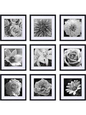 Set of 9 Black 20x20 Picture Frames with Acrylic Cover - Stylish Home Decor